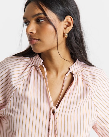 Long Sleeved Stripe Poplin Blouse