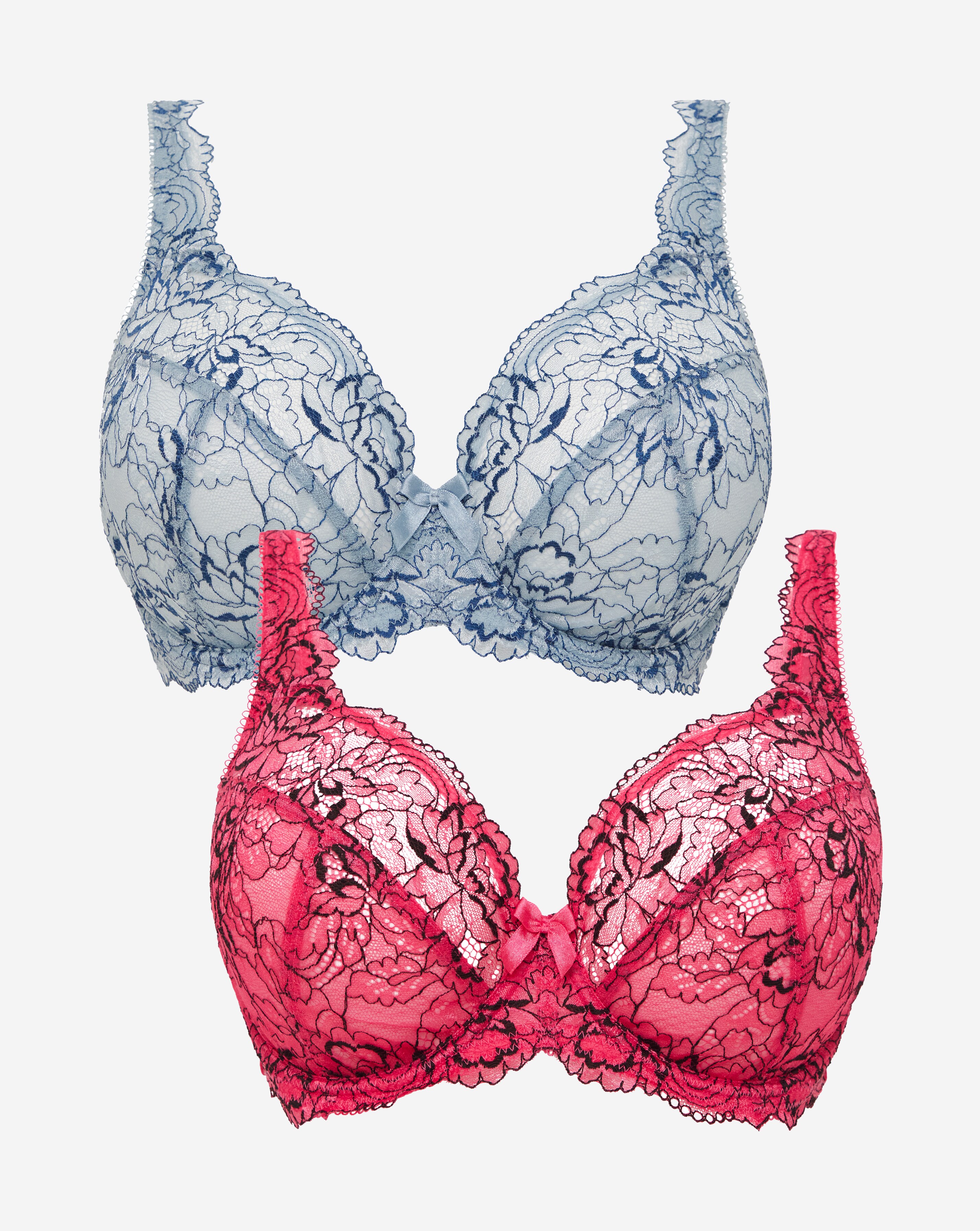Pretty Secrets 2 Pack Ella Lace Full Cup Wired Bras B-J