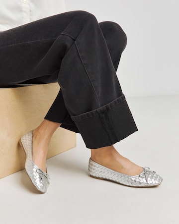 Monaco Woven Leather Ballerinas - Extra Wide Fit (EEE)