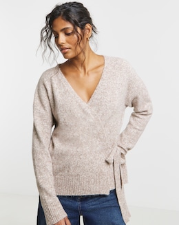Simply Be Oatmeal Ballet Wrap Cardigan