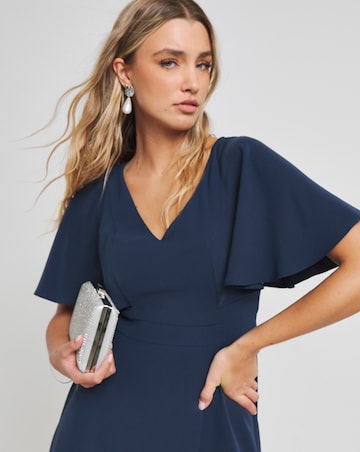 Joanna Hope Navy Angel Sleeve Dress