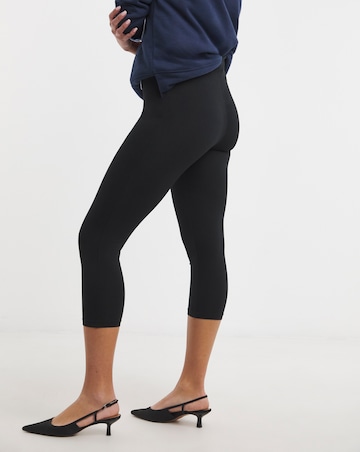 Black Cotton Cropped Legging