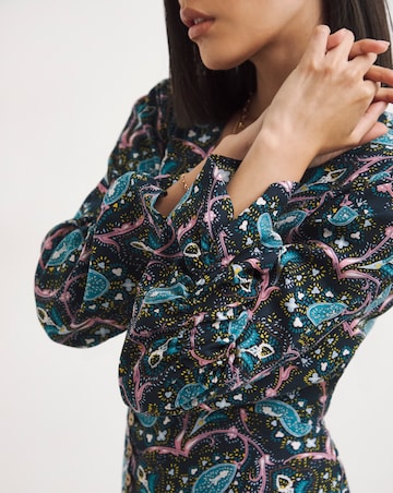 Joe Browns Blue Multi Paisley Button Through Maxi Dress