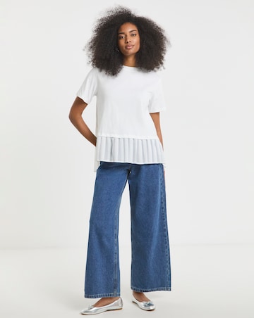 White Woven Hem 2 in 1 T-Shirt