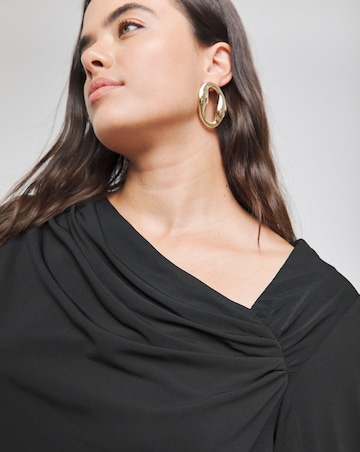 Joanna Hope Jersey Ruched Top With Detachable Corsage
