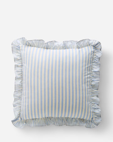 Raleigh Striped Ruffled Cushion