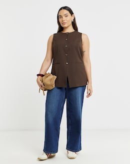 Chocolate Longline Waistcoat