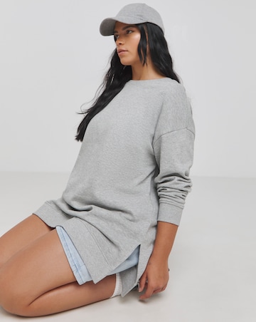 Grey Marl Side Split Sweatshirt Tunic