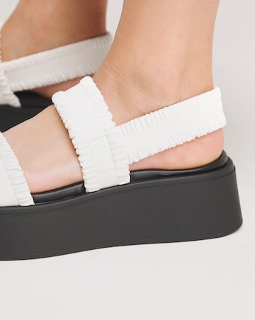 Pixie Ruched Strapped Flatform Sandals Wide E Fit Simply Comfort
