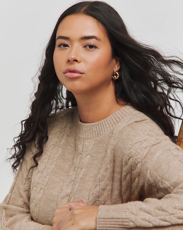 Brown Cable Knit Dress
