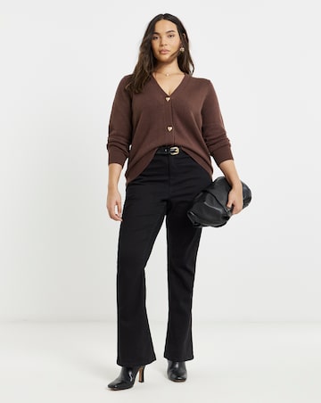 Chocolate Heart Button Cardigan
