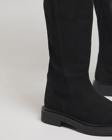 Perry Stretch Back Flat Knee High Boots Extra Wide EEE Fit Super Curvy Calf