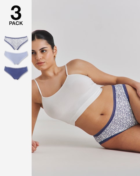 Sloggi (3 Pack) Go Crush Tai Knickers Blue Multi