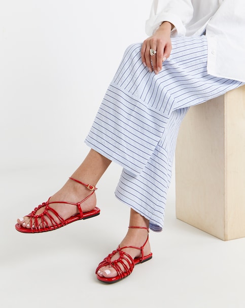 Cinder Tubular Woven Flat Sandals - Extra Wide Fit (EEE)
