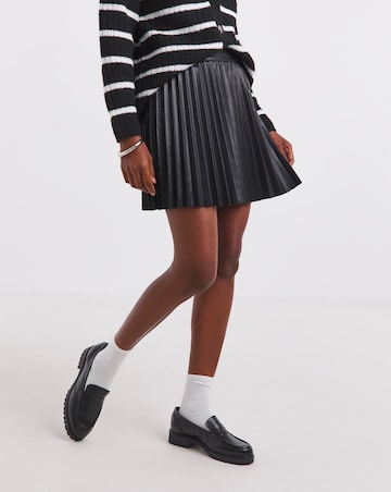 Simply Be Pu Pleated Mini Skirt