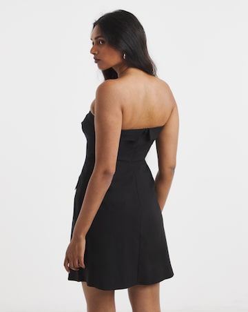 Black Utility Stretch Bandeau Mini Dress