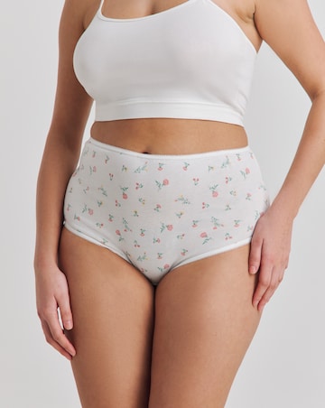 Pretty Secrets 7 Pack Cotton Full Fit Brief Knickers Ditsy Floral