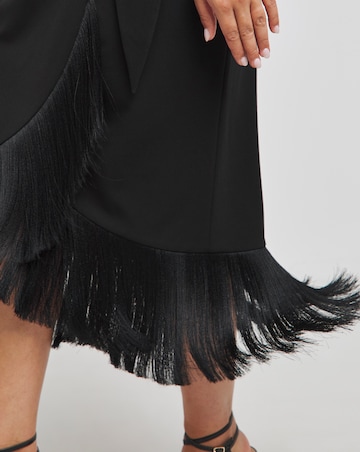 Joanna Hope Wrap Dress With Fringing