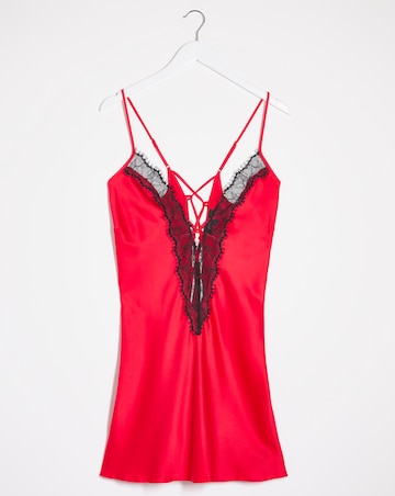 Ann Summers Cherryann Satin & Lace Chemise Red