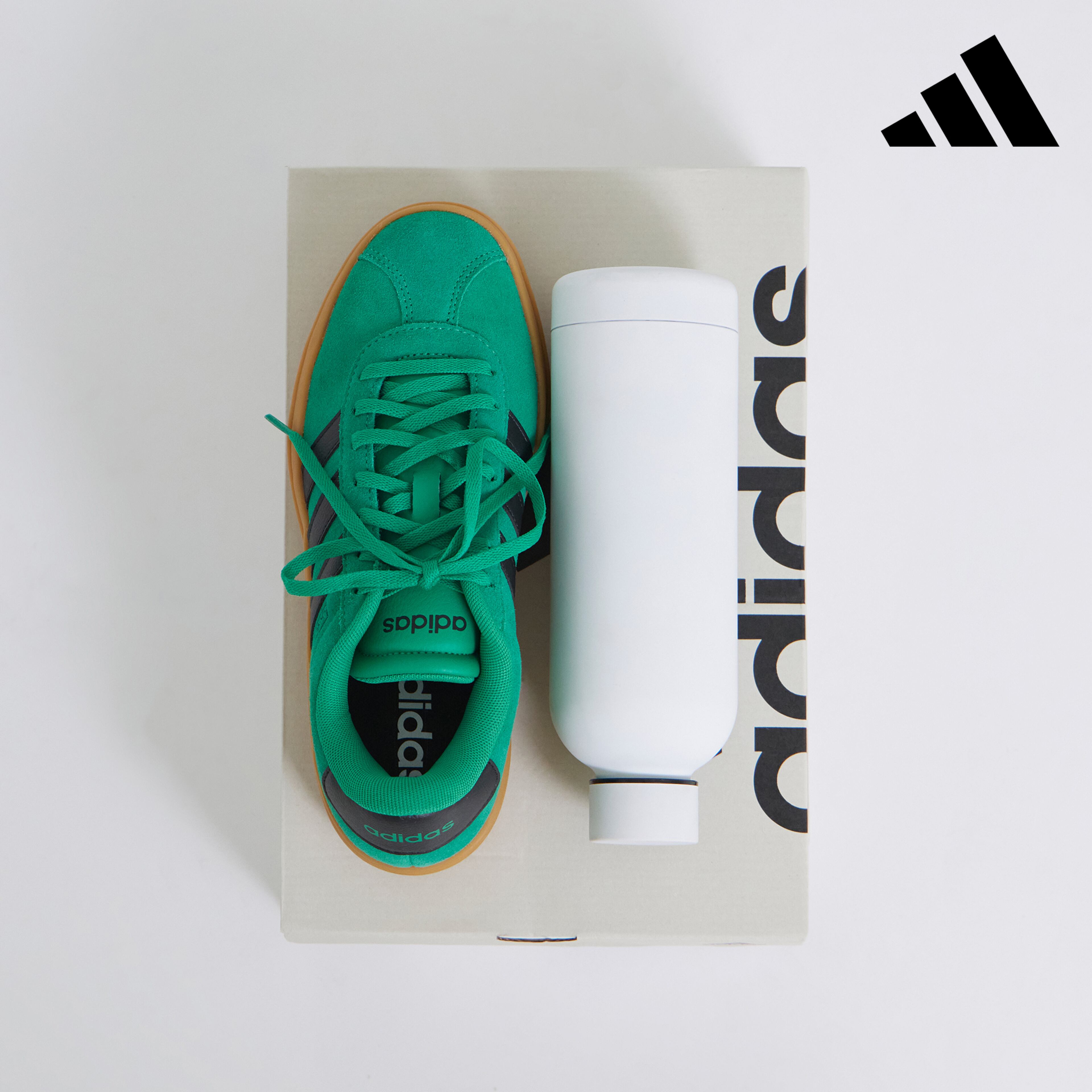 adidas lifestyle green trainer shot on the box