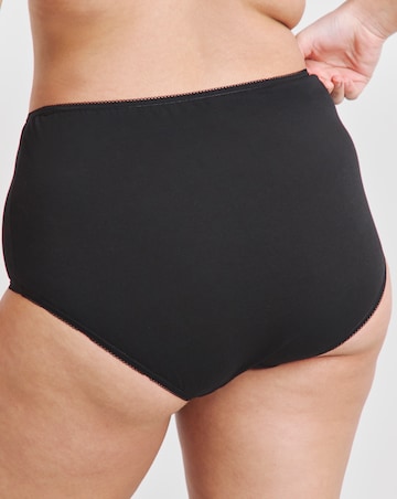 Pretty Secrets (10 Pack) Cotton Full Brief Knickers Black