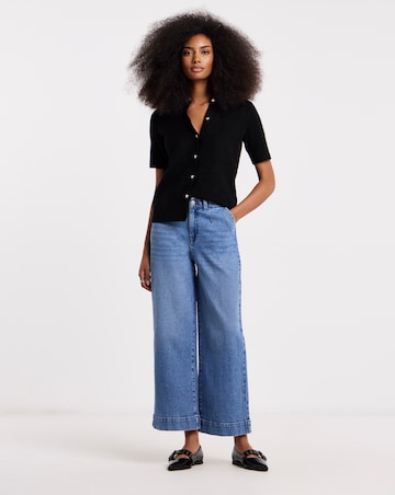 Light Wash Authentic Crop Wide Jeans