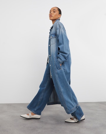 Mid Blue Maxi Denim Jacket