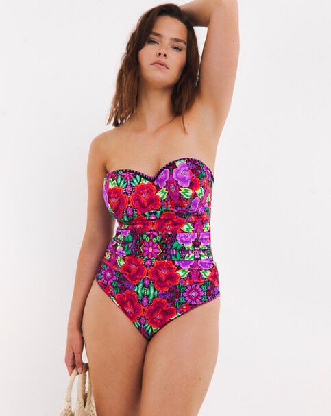 Figleaves Frida Underwired Bandeau Swimsuit - Longer Length
