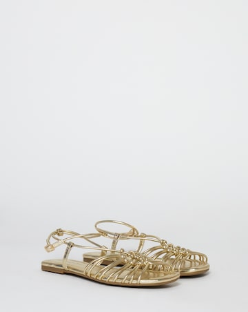 Cinder Tubular Woven Flat Sandals - Wide Fit (E)
