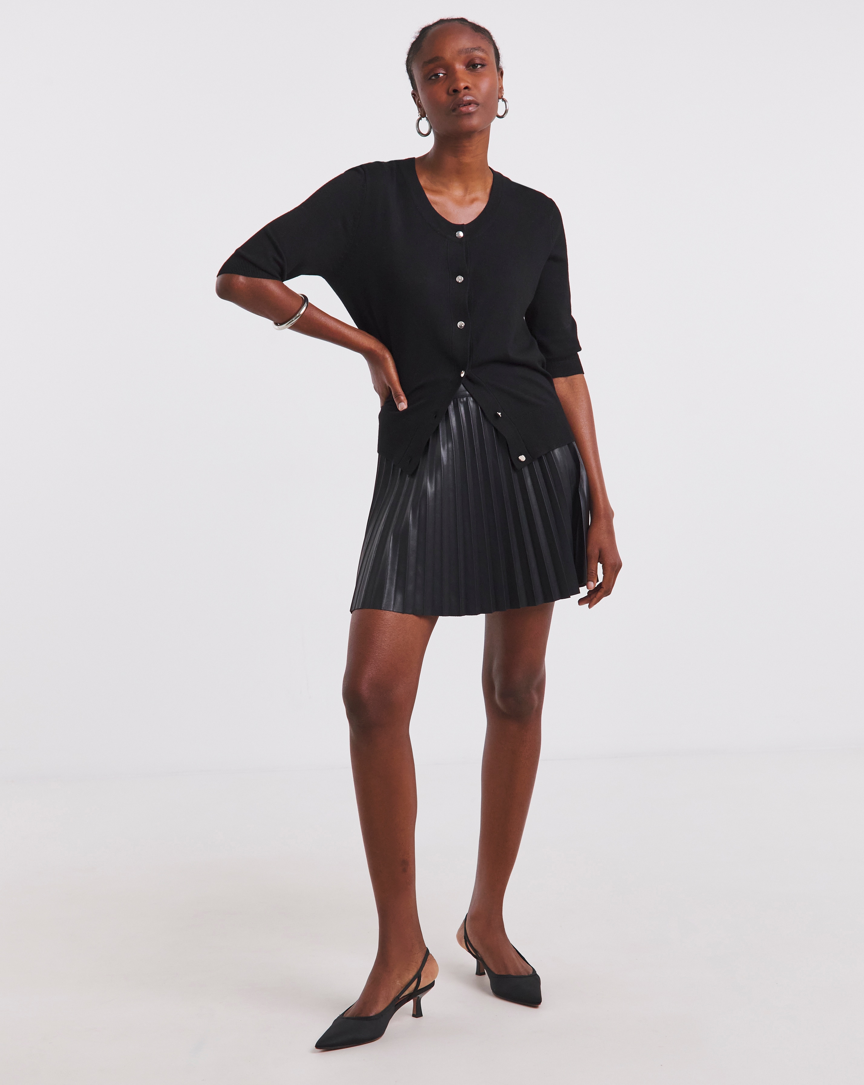 Simply Be Pu Pleated Mini Skirt | Simply Be