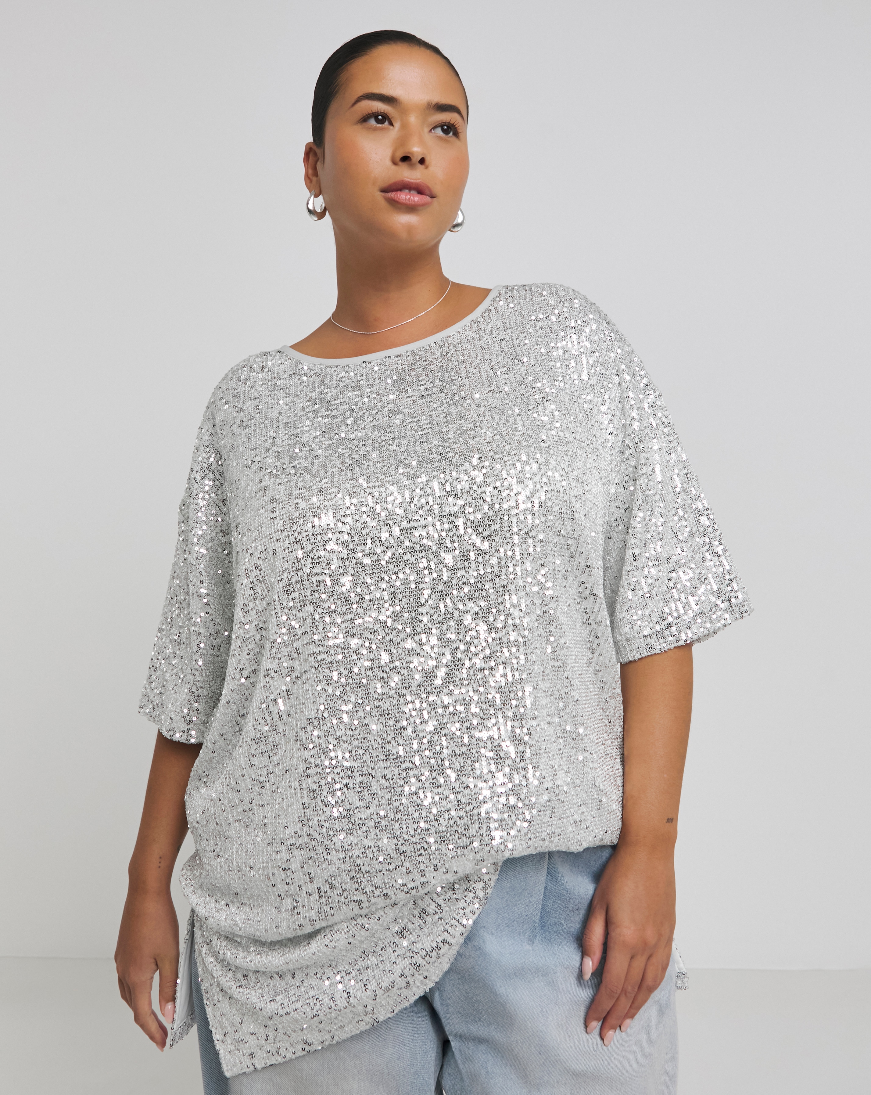 Oversized sequin top on sale