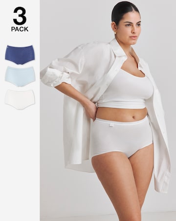 Sloggi (3 Pack) Basic Maxi Cotton Knickers Blue Multi