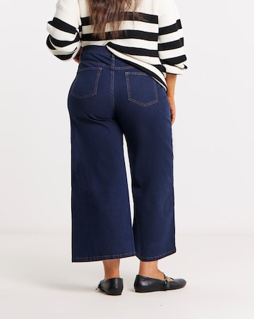 Simply Be Indigo 24/7 Crop Wide Leg Jeans