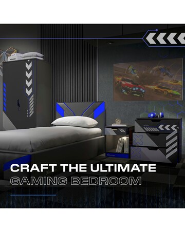 Octane Gaming Desk with Drawer - Blue