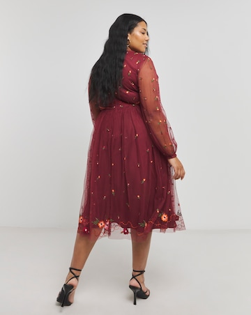 Maya Embroidered Midi Dress