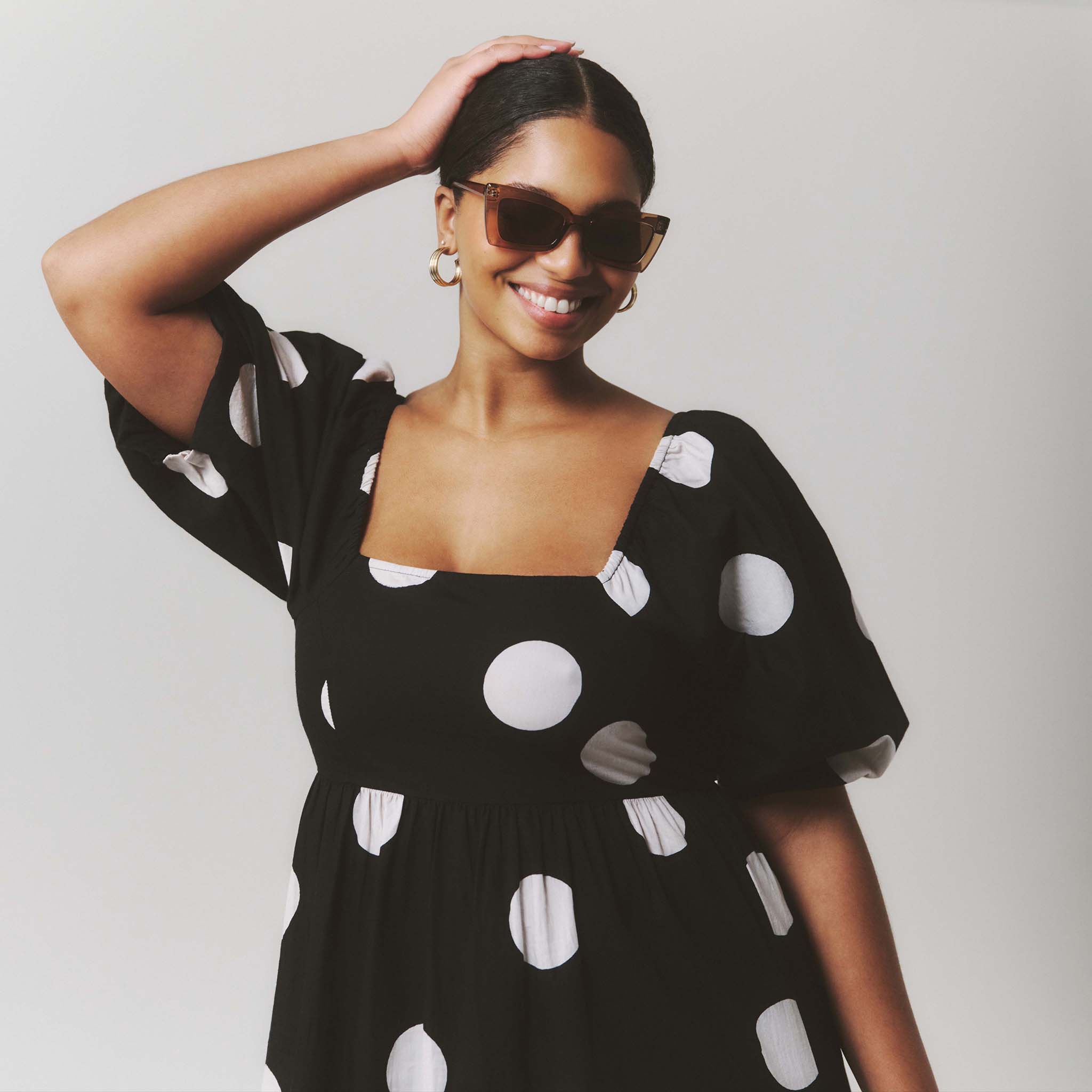 Black & white polka dot dress