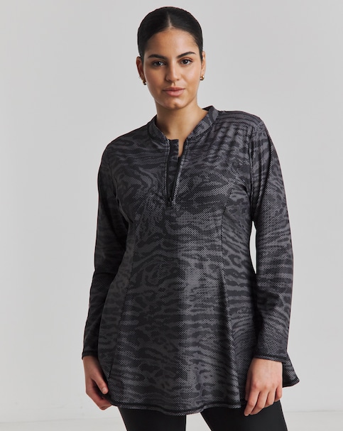 Sports Zip Swim Rash Guard Animal Print