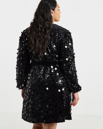 Lovedrobe Velvert Sequin Wrap Dress