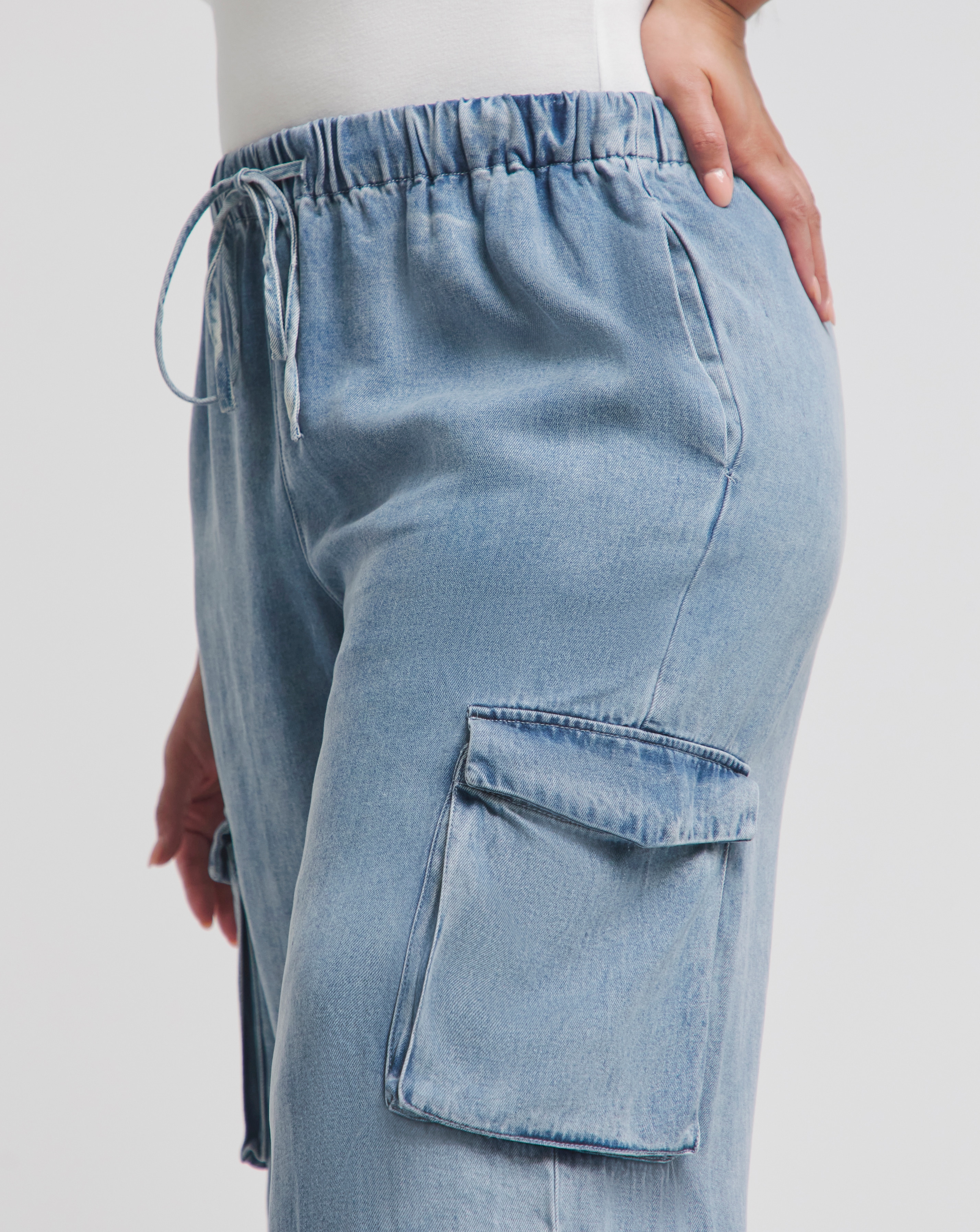 【BAON】Tiucco Tencel Washing Wide Denim Pants Soft Tencel Jeans Lightweight Straight-Leg Pants Elastic