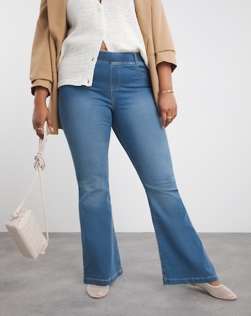 Erin Mid Blue Pull On Bootcut Jeggings