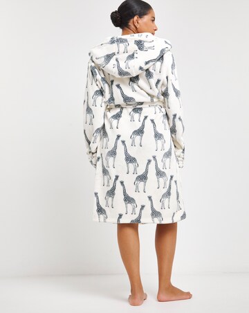 Chelsea Peers Giraffe Print Fleece Hooded Gown