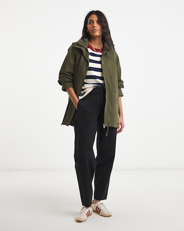 Khaki Funnel Neck Lyocell Jacket