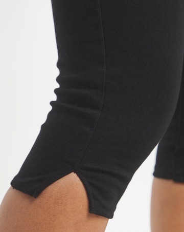 Black Stretch Denim Capri Jeans
