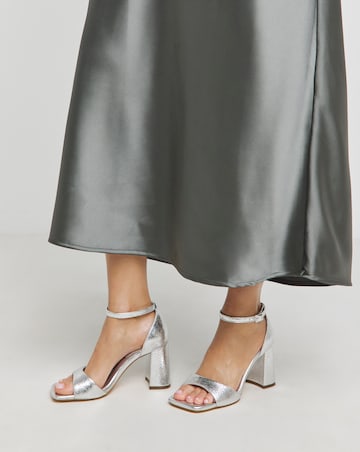 London Barely There Block Heel Sandals Extra Wide EEE Fit