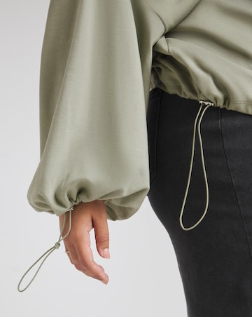 Sage Green Toggle Detail Sweatshirt