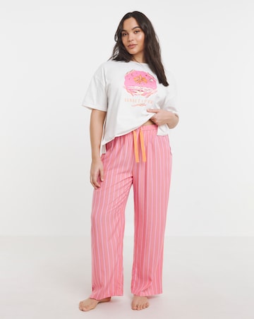 Simply Be Sunset Lover Stripe Pant Pyjama Set