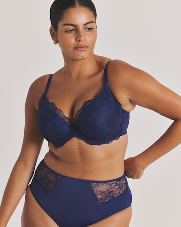 Pretty Secrets (2 Pack) New Ella Wired Padded Plunge Bras (B-G) Navy/White