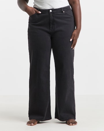 Simply Be 99 1 Black Comfort Stretch Slouchy Wide Leg Jeans