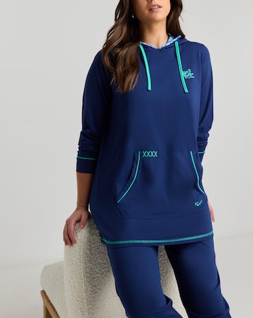Joe Browns Jersey Longline Hoodie Blue