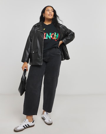 Black The Grinch License T-Shirt with Glitter